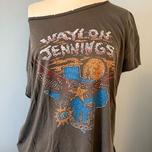 Midnight Rider Vintage Black Waylon Jennings Boxy Tee